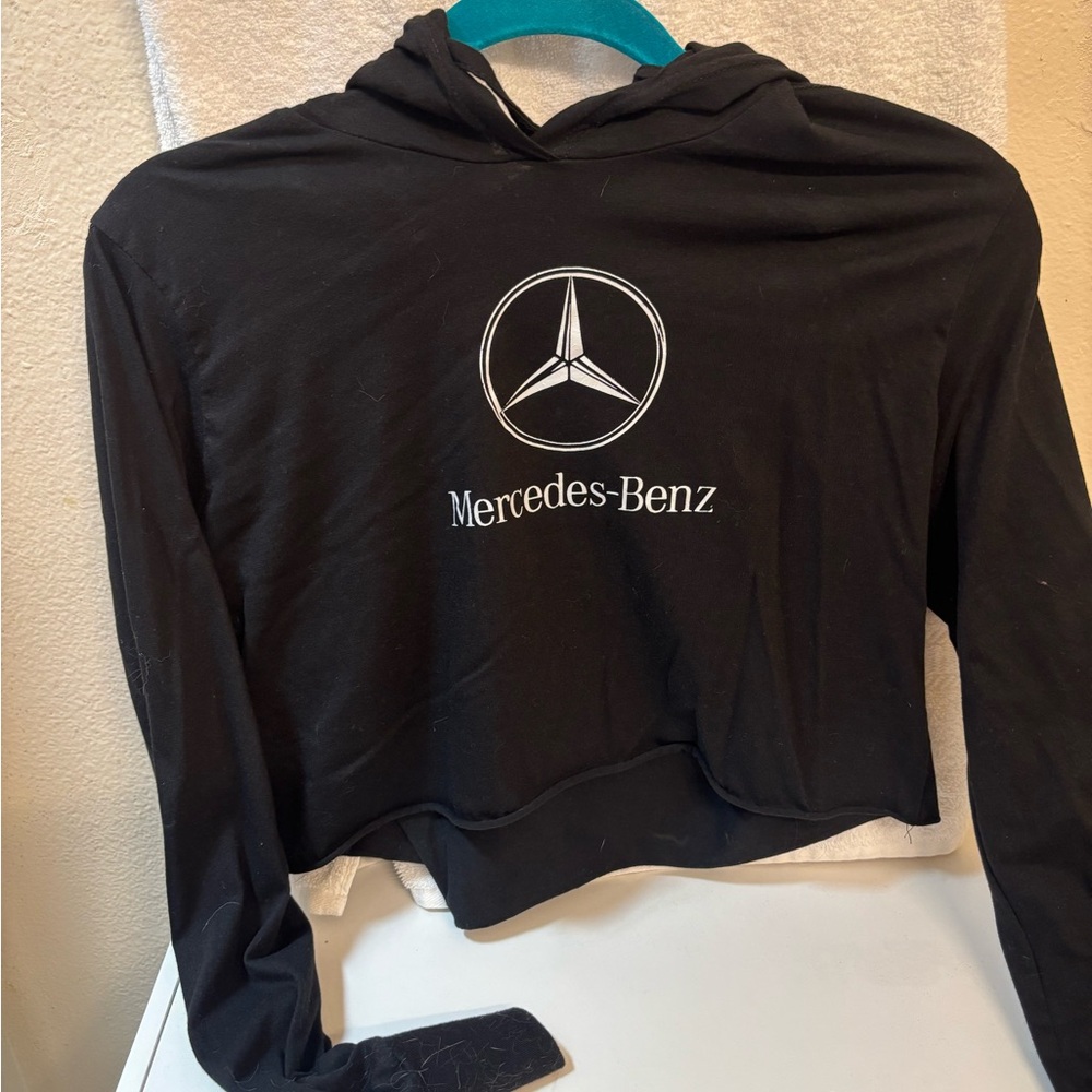 Mercedes-Benz Black Cropped Hoodie